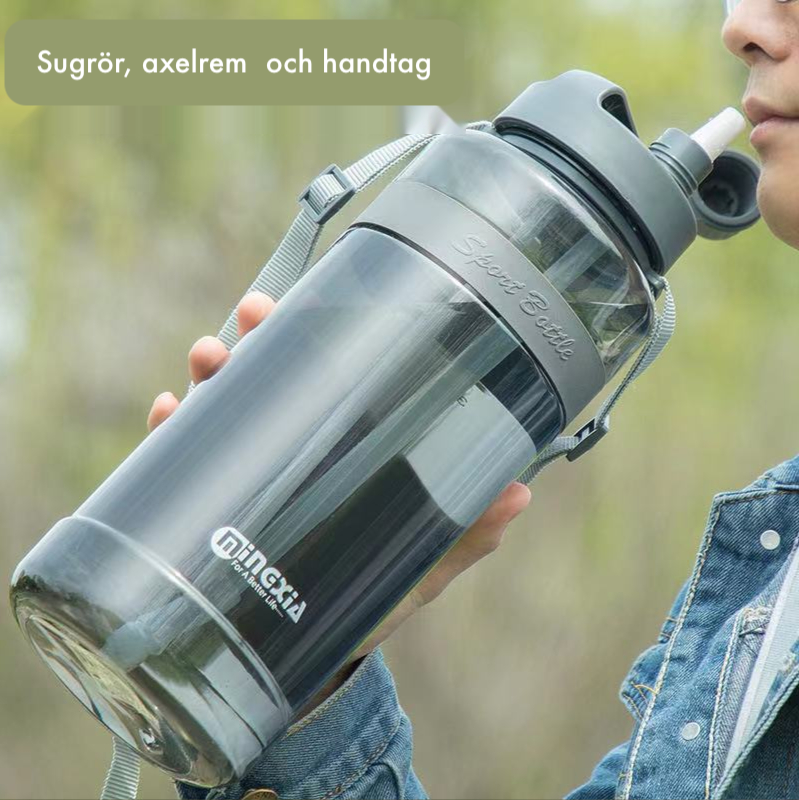 Vattenflaska med sugrör